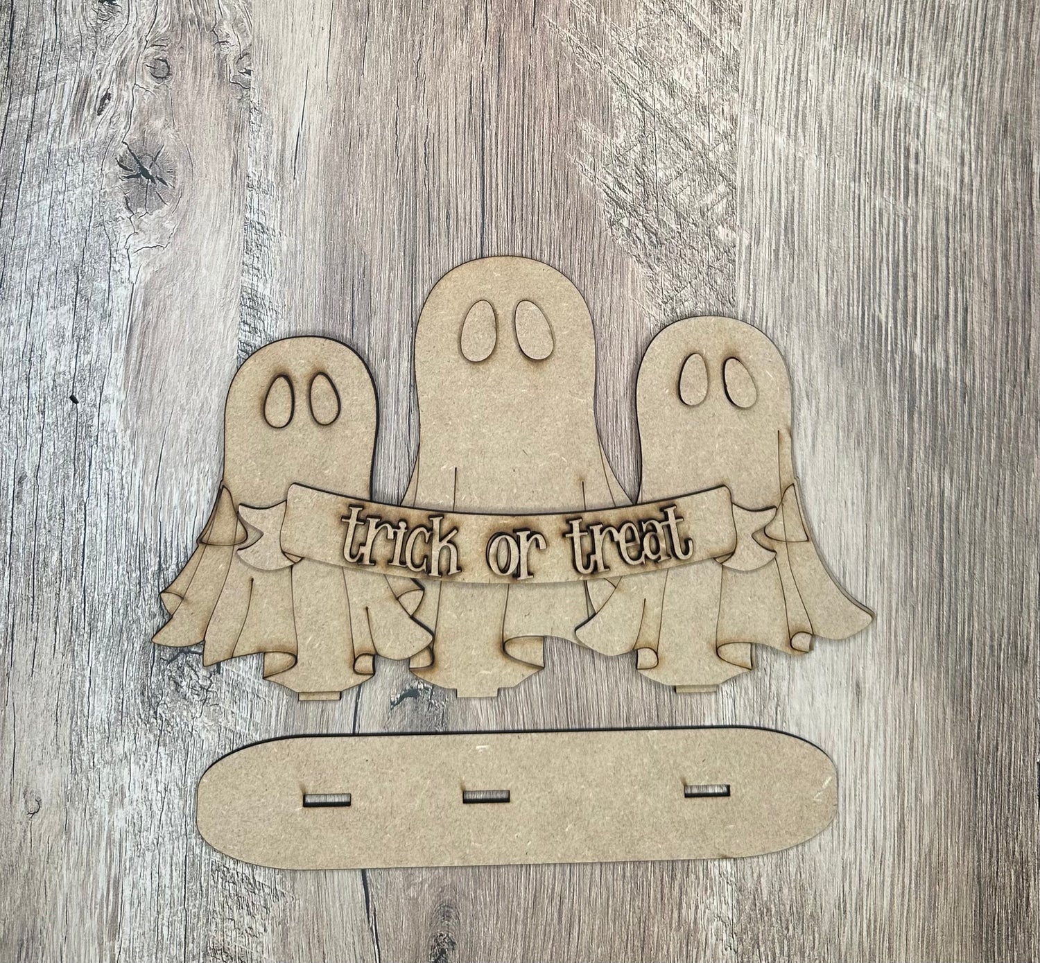 Ghost Trick or Treat Standing Halloween Sign