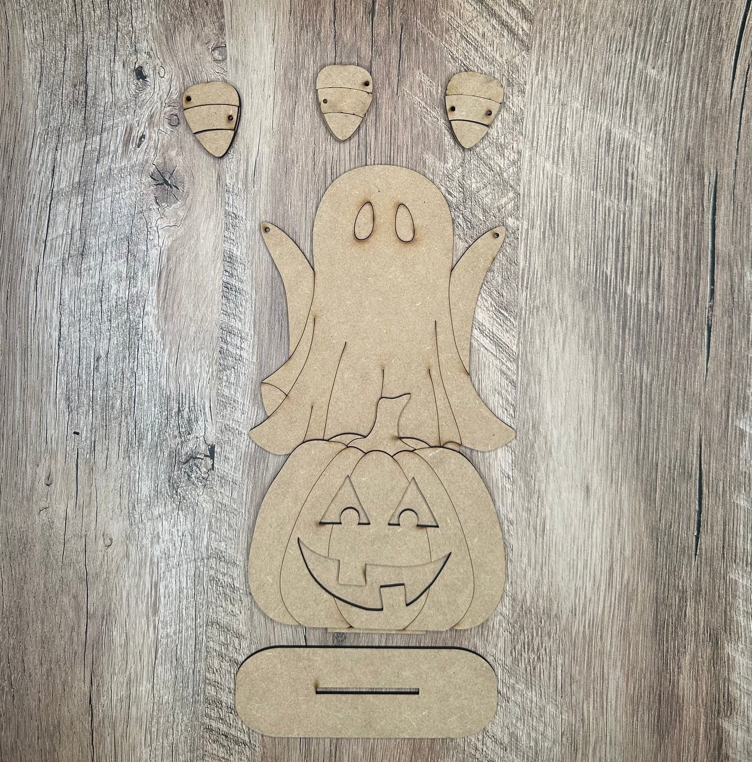 Ghost Pumpkin Candy Corn Stand